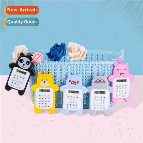 Mini Calculator 适用Students Cute Cartoon Computer Keychain