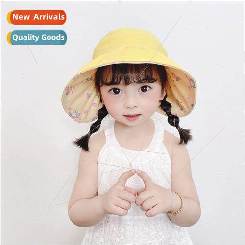 Baby hat cute double-sided wear sun hat girls big brim hat b