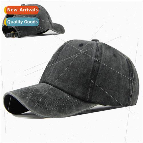 Hat female summer ponytail baseball cap washed cotton solid