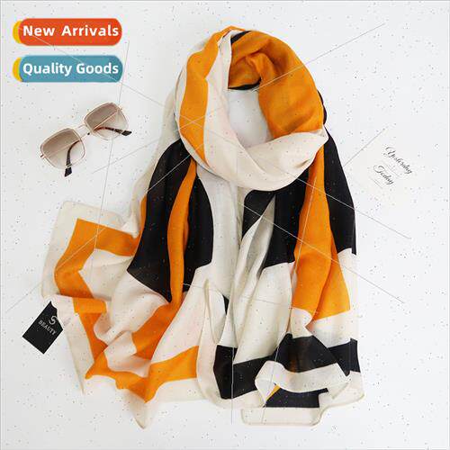 2022 fall winter new cotton scarf women Europe American wind