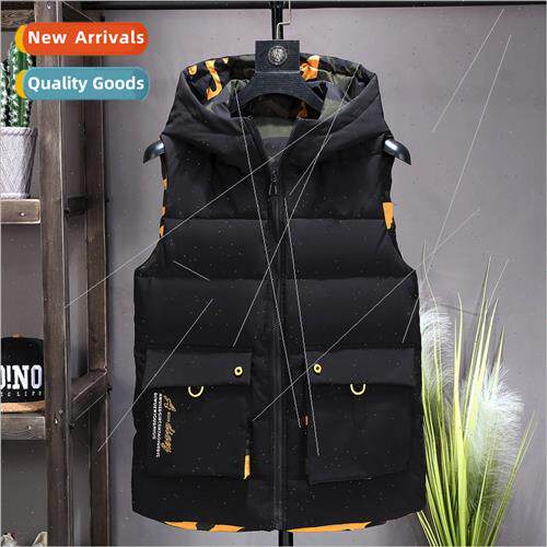 Fat two-sided wear jacket men autumn winter down cotton vest