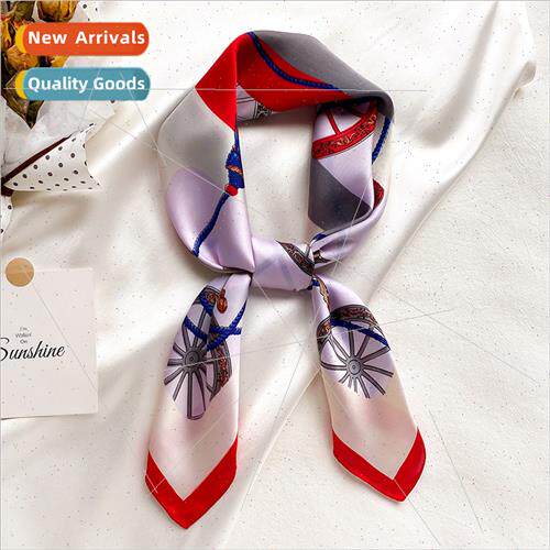 New retro carriage temperament small square scarf women silk