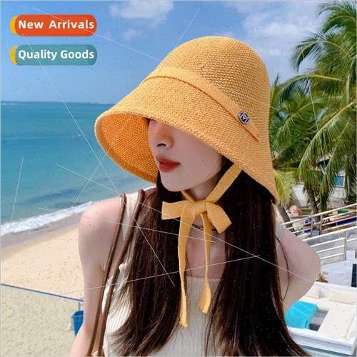 2023 Korea  spring fall hat female fashion inlaid diamond M