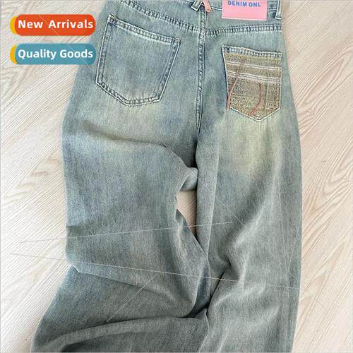 ght-colored do old washed denim pants female fall new design
