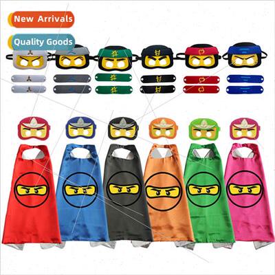 Halloween Kids nja Cosplay Dress Up Cloak Mask Wrist Wraps J