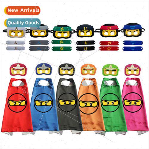 Halloween Kids nja Cosplay Dress Up Cloak Mask Wrist Wraps J