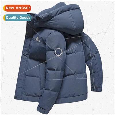Big brdown jacket men winter 2023 new brhooded casual fashio