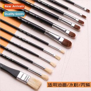 Black Nyl Bristle Beginner Rod Brushes Painting Oil Hog