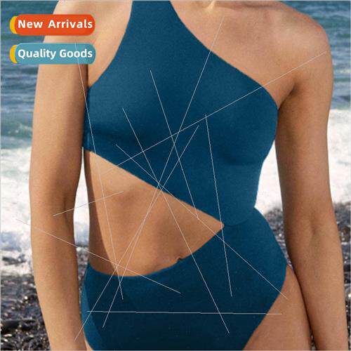 Design New One Piece Bikini Women Europe Solid Color One Pie