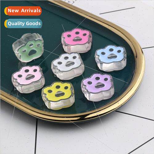 Cat paw footprints oil drop acrylic beads diy handmade beads