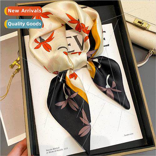 2022 Korea  new spring fall printing 70 silk square scarf fe