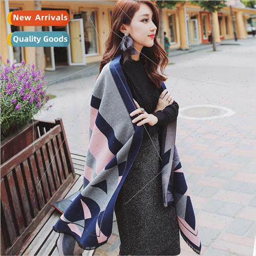 mple geometric imation cashmere scarf female fall winter fas