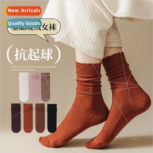 Wool socks women mid-calf socks fall winter thickened warm l