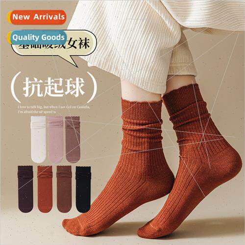 Wool socks women mid-calf socks fall winter thickened warm l