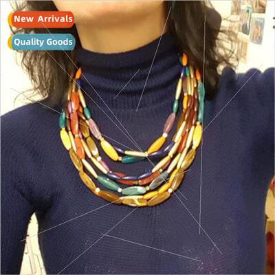 2021 new fashion jewelry exaggerated multi-layer double colo