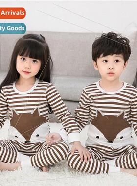 2019 Spring Autumn Children Underwear Set Korea  cotton roun
