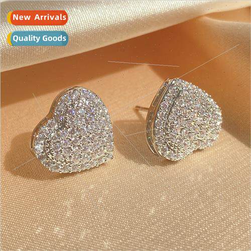 Fashion OL zirconia love heart ladies earrings wedding anniv