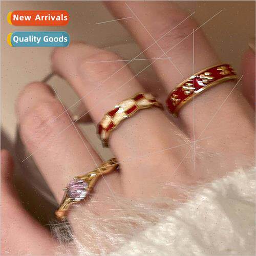 che opening drip glaze zirconia ring female 2023 new tide si