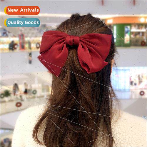 Red large bow hair clips sweet cute spring clip girls bow he