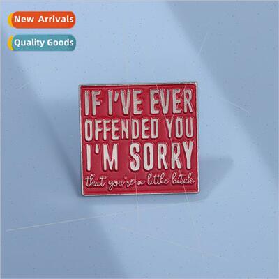Creative new red alphabet series metal lacquer lapel pin bac