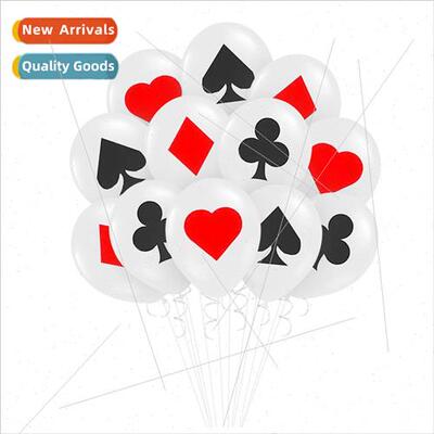Poker Balloon Printing Latex Balloon Arrangement 12 inch Rou