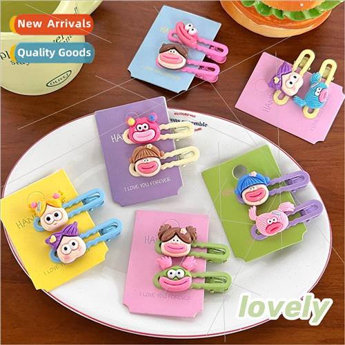New creative quirky big mouth side clip girls candy color ba