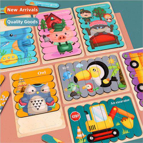 Wooden creative strip puzzle children educational early educ