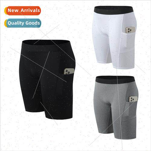 Men Pocket Bottoms Compression Pants Sports Tights Basketbal