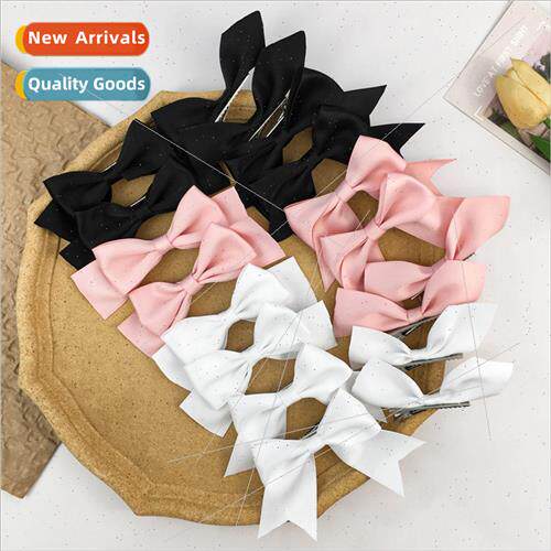 Solid-coloured bow hair clips female Japan Korea simple vers