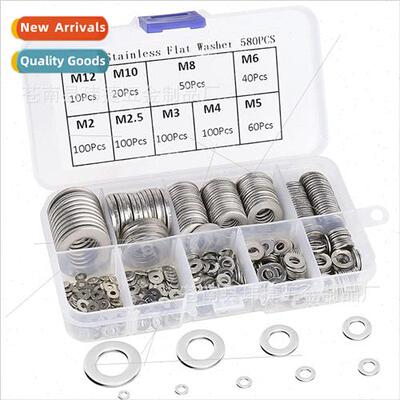 580pcs boxed 304 Stainless washer flat washer M2 3 4 5 6 8 1