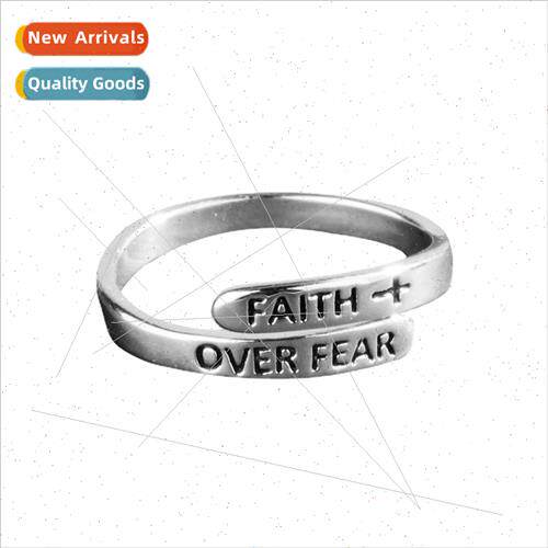Vintage Fah Letter Rings Men Women  nes Fashion Cross Open R
