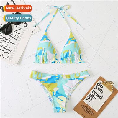 New Womens Spl Sexy Digal Printed Tie Bikini Swimsu Swimsu B