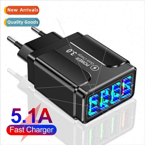 5.1A QC3.0 4USB Butterfly Fast Charger Multi-Port Cell Phone