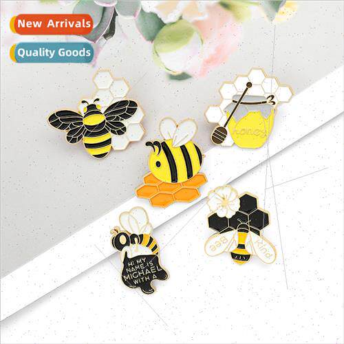 Europe Uned States creative cartoon cute mini bee alloy broo