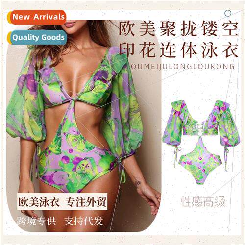 Swimsu Womens Spa Bikini One-piece Skirt Europe Wind Swimsu