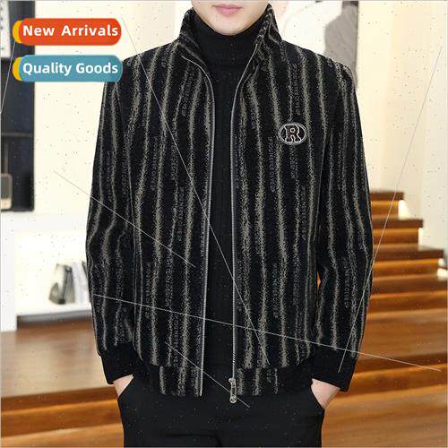 2023 new collar mink velvet tweed coat jacket men winter nd