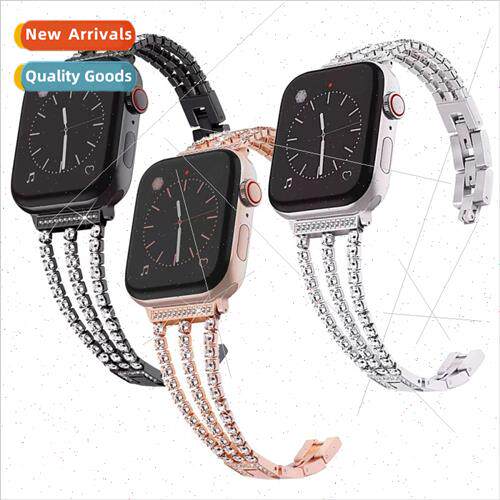 适用Apple watch three diamonds metal chain with diamonds str
