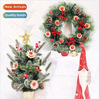 Whe Pine Needle Christmas Wreath Tabletop Mini Christmas new