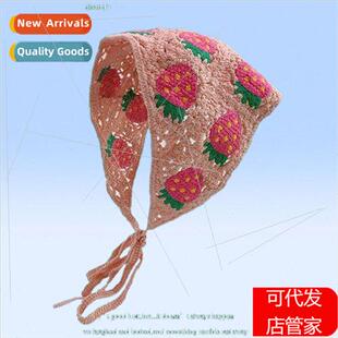 Korea small mushroom strawberry handmade crocheted hollow tr
