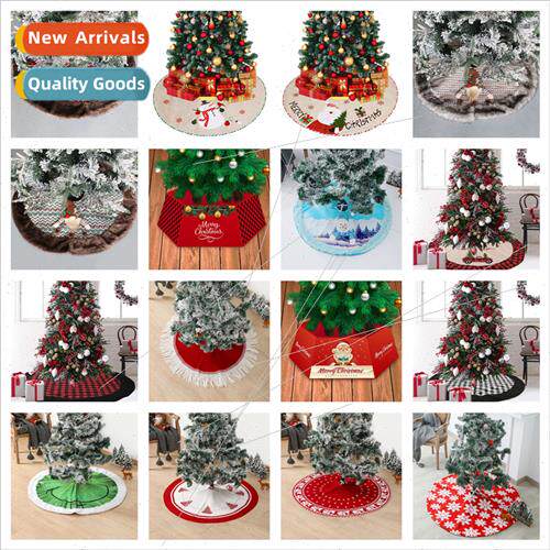 New Christmas Tree Skirt Snowflake Elk Plush Christmas Tree