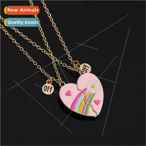 Best friends necklace best friends rainbow alloy oil drop pe