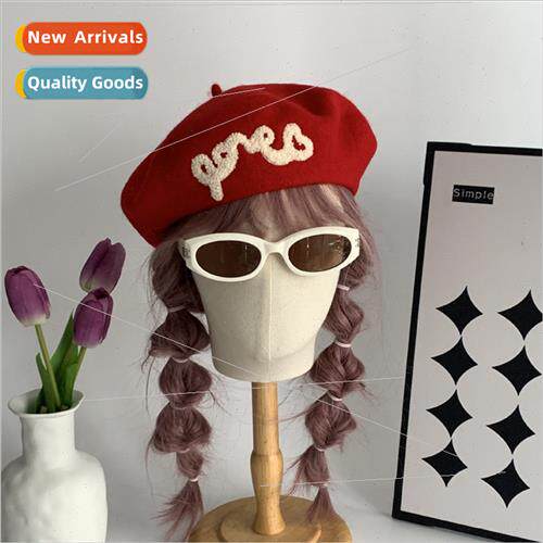Christmas atmosphere sense red beret female 2023 new fall wi