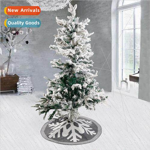 Christmas Decorations Gray Knted Christmas Tree Skirt Snowfl