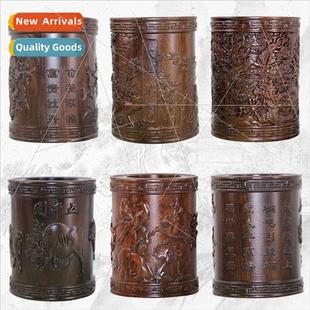 Ebony mahogany pen holder creative retro fashion brush bambo