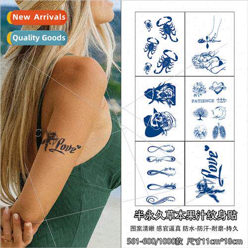 Herbal Semi-Permanent Juice Tattoo Sticker WaterproHalf Arm