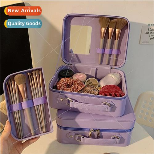 Cosmetic bag large capacy wh mirror multifunctional portable图片