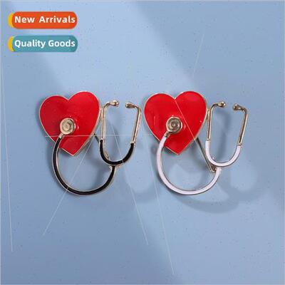 Personalised fashion heart wh diamonds stethoscope shape geo