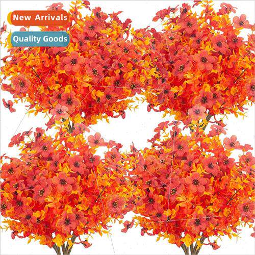 Artificial Autumn Sunset Ribbon Flowers Outdoor Greenery Fak