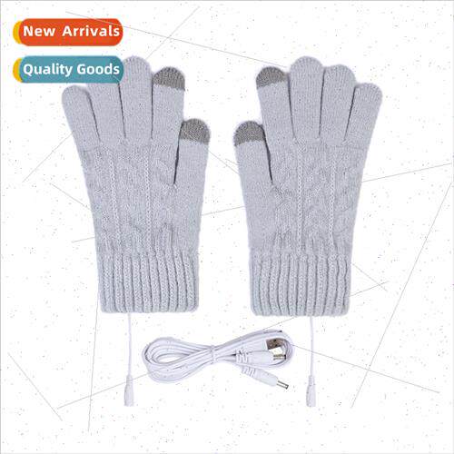 Men women USB heated gloves knted heated gloves washable hwa