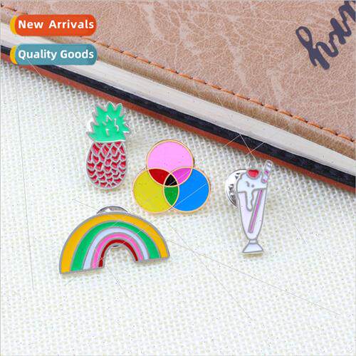 Pineapple Rainbow Corsage Alloy Oil Drip Brooch Tri-color Ro